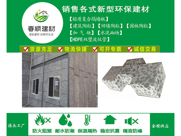 防火陶粒隔墻板批發(fā) 工廠(chǎng)直供